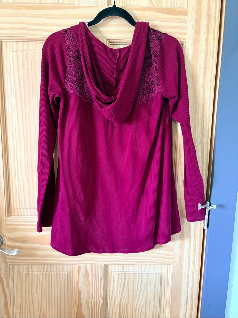 Maurices Raspberry Lace Knit Top - Picture 4 of 5